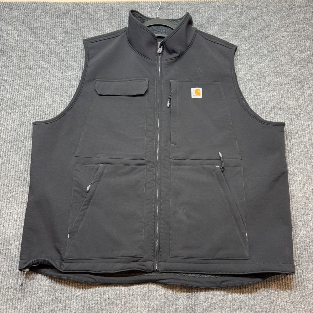 Carhartt Super Dux Vest Mens 2XL Black Sherpa Lined Relaxed Fit Workwear